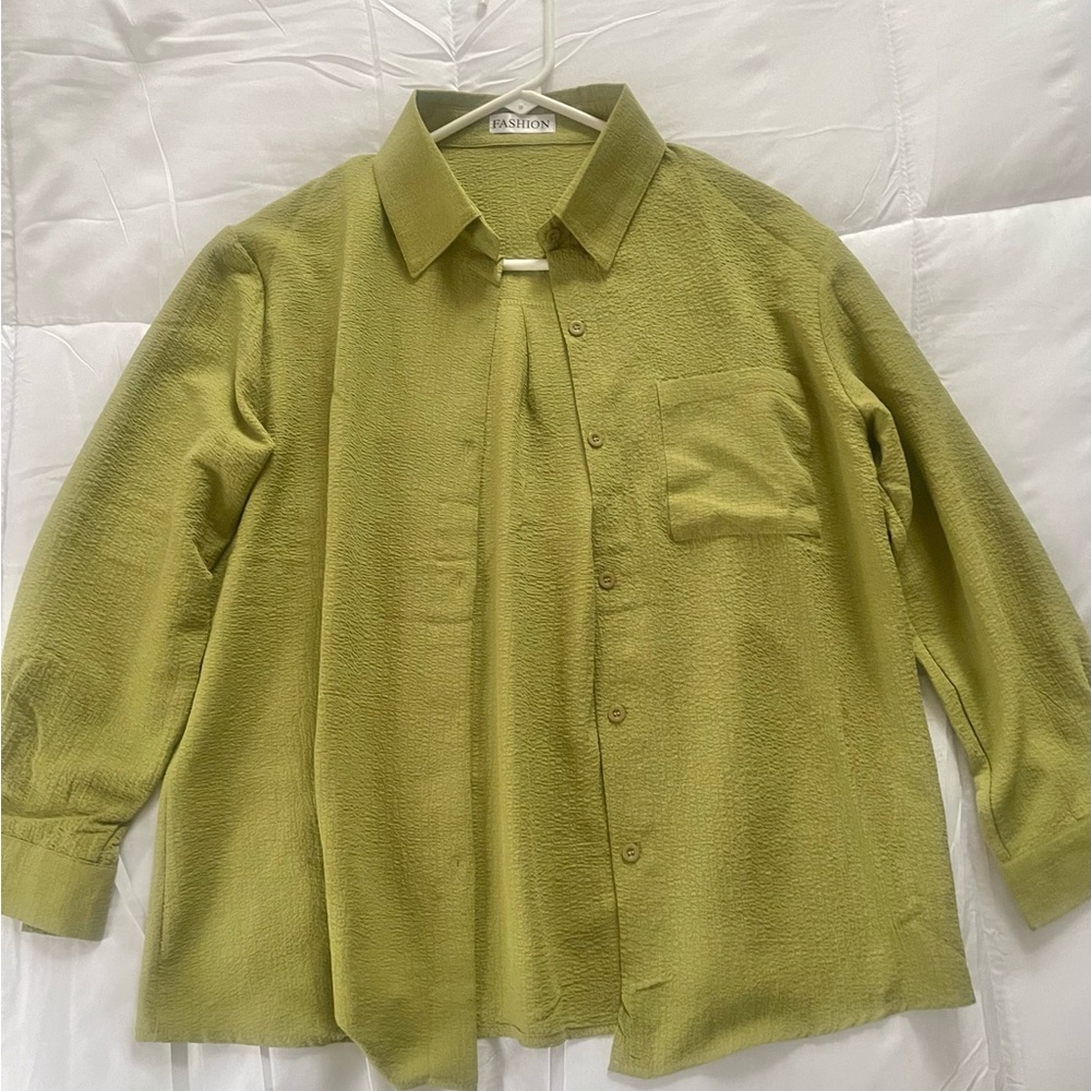 Unused Pistachio green button up shirt!